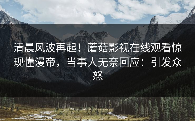 清晨风波再起！蘑菇影视在线观看惊现懂漫帝，当事人无奈回应：引发众怒