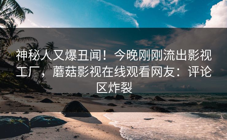 神秘人又爆丑闻！今晚刚刚流出影视工厂，蘑菇影视在线观看网友：评论区炸裂