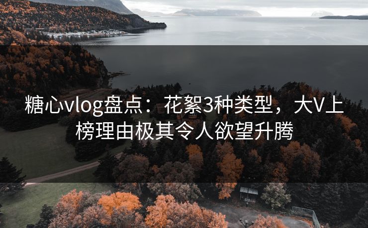 糖心vlog盘点：花絮3种类型，大V上榜理由极其令人欲望升腾